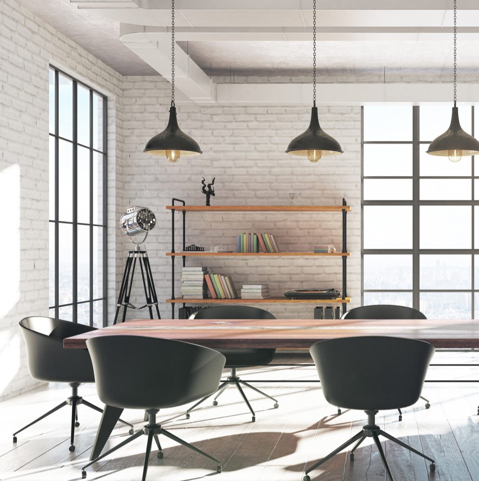 Conference room table in office