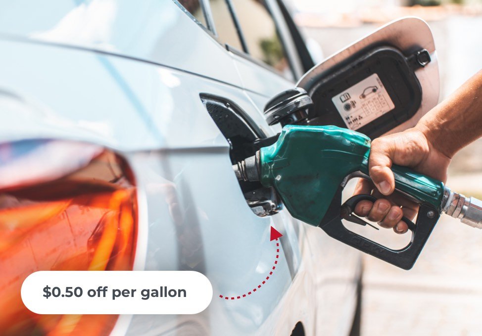 Close up on car getting filled with gas.